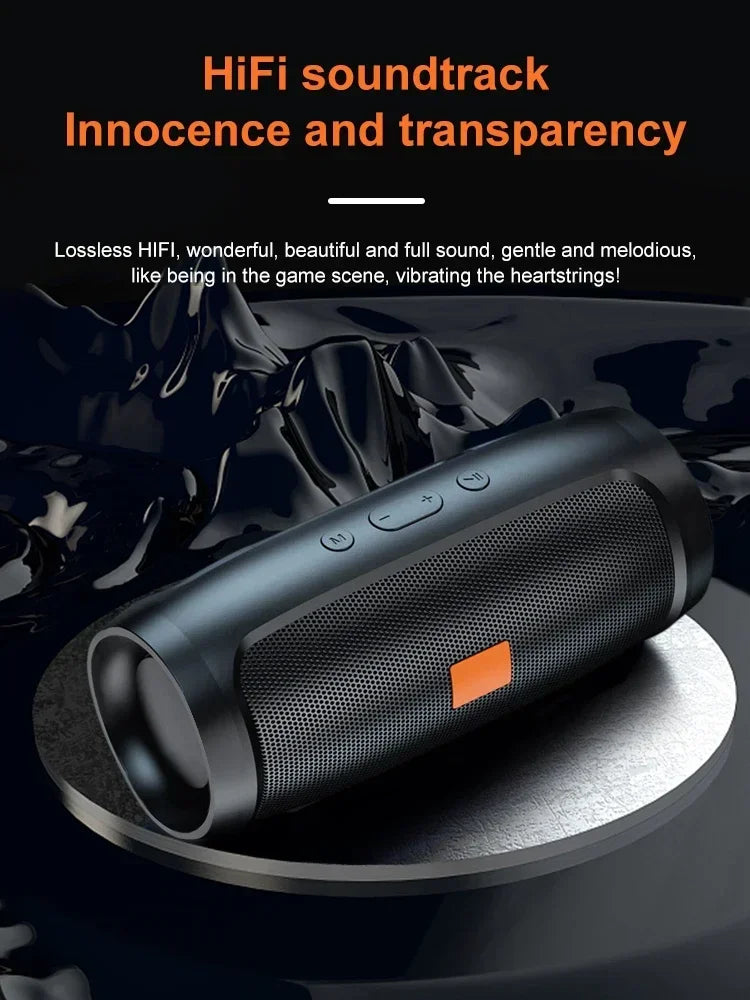 Bluetooth 5.0 Portable Speaker – Dual Stereo Speakers with Subwoofer, TF/USB Playback, FM Radio & Voice Broadcast for Outdoor Use