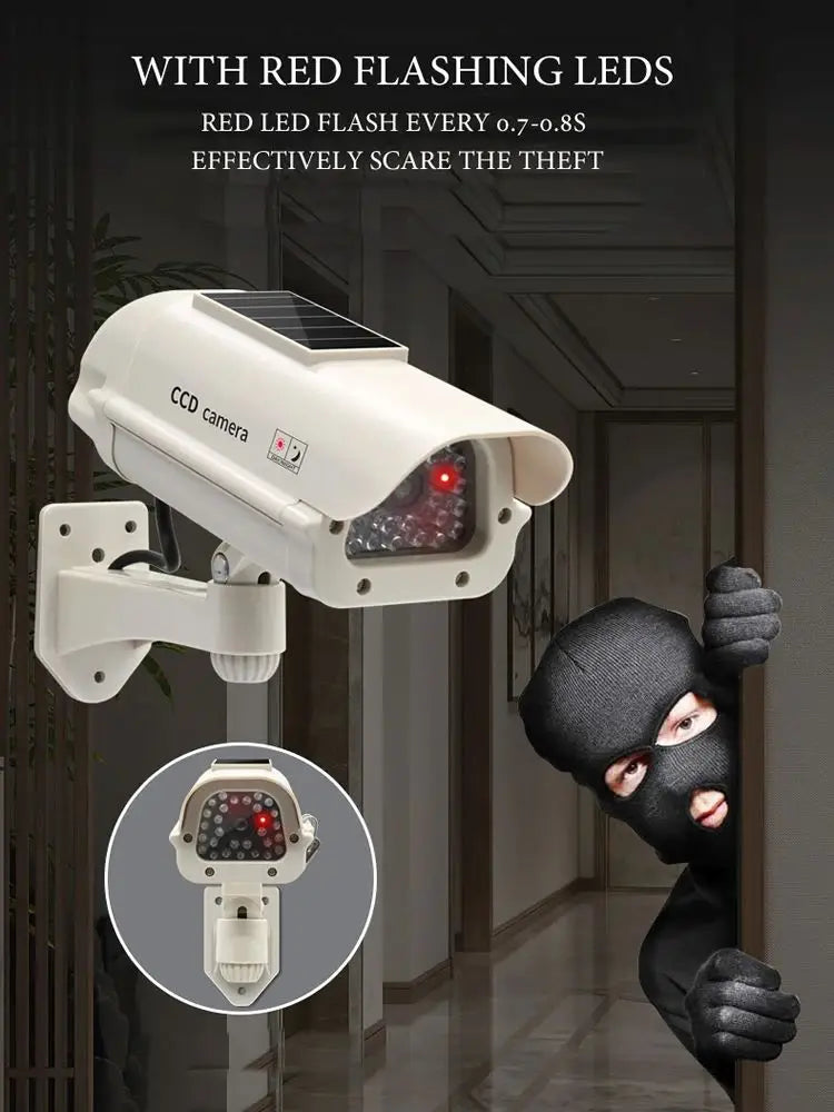 Simulation Solar Powered Waterproof Fake Camera Red Flashing Led CCD Security Camera Home Office Surveillance System Scare Theft