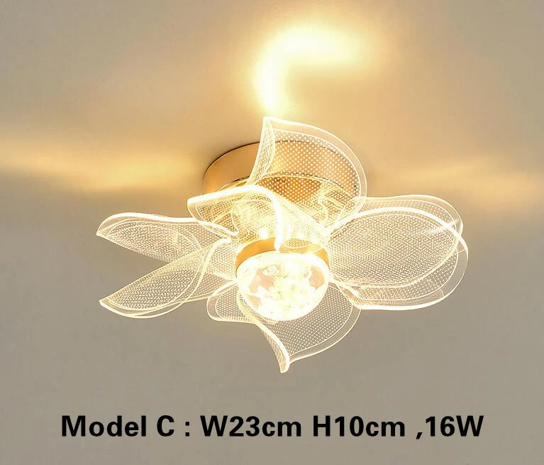 Nordic Acrylic Ceiling Lamp Suitable For Bedroom Lustre Chandeliers In Corridor Cloakroom Gold Plafonier Elegant Ceiling Lamps