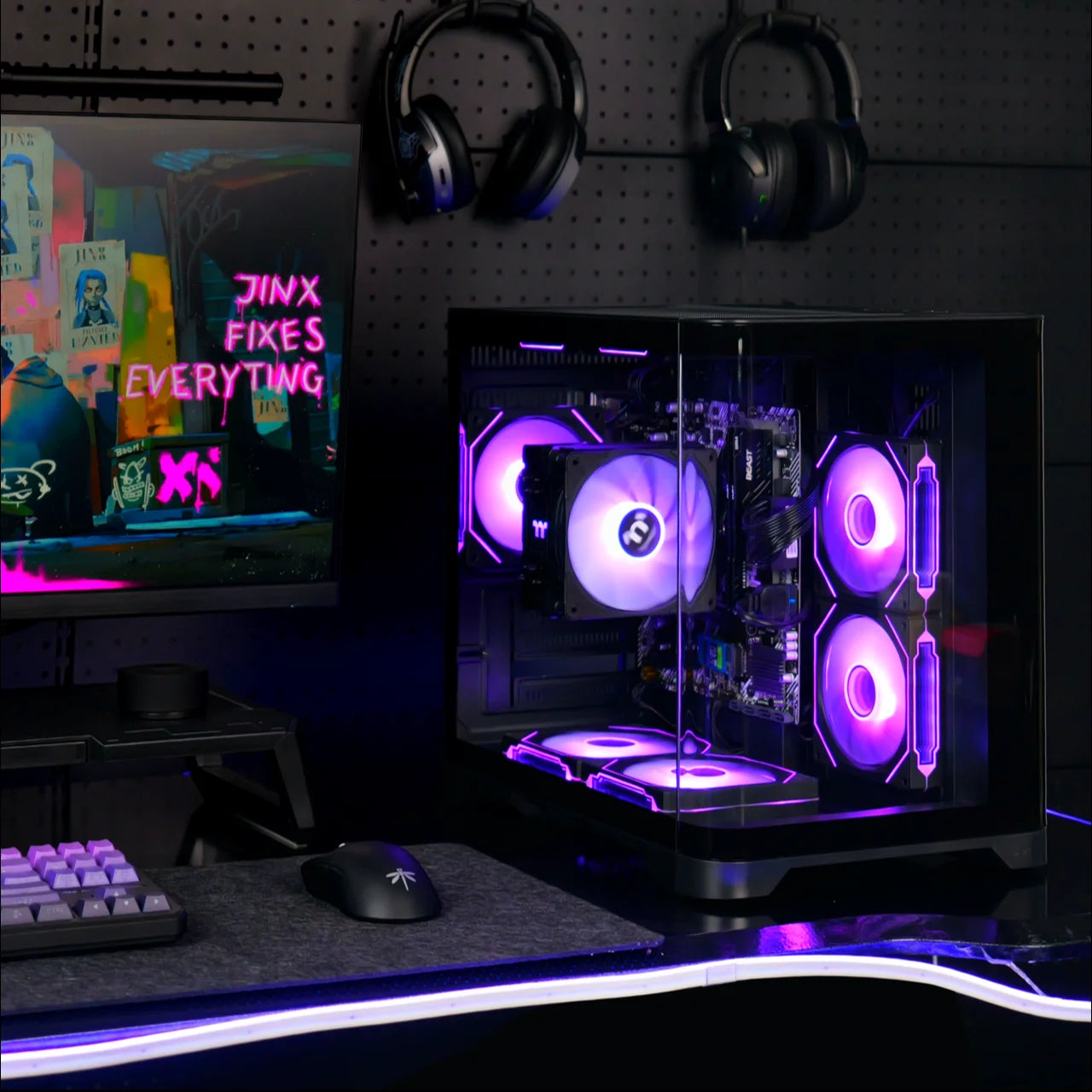 YEAH MAGIC Gaming Desktop AMD Ryzen 5 5600GT 3.9GHz 16GB(8G*2) DDR4 3200 1T NVME SSD ARGB 7 Fans Win 11 Home Gamer Desktop WIFI6