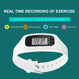 LED Pedometer Bracelet Step Counter Watch 12/24H Time Display Walking Running Pedometer Silicone Step Tracker for Men Women