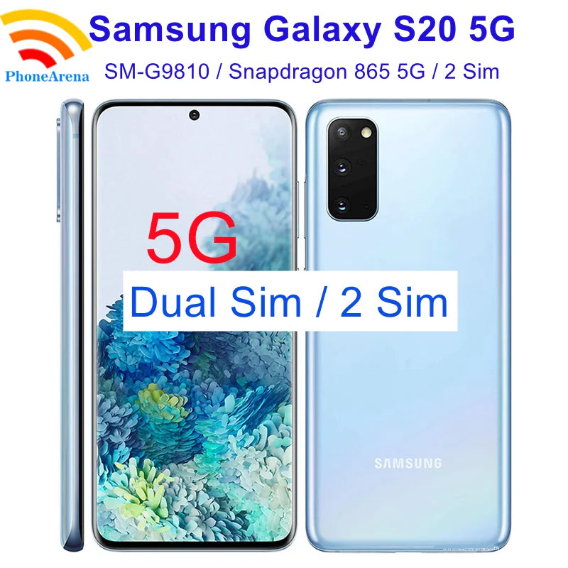 Samsung Galaxy S20 5G Dual Sim G9810 Global ROM 128GB RAM 12GB Octa Core Snapdragon 865 5G Chipset NFC Original