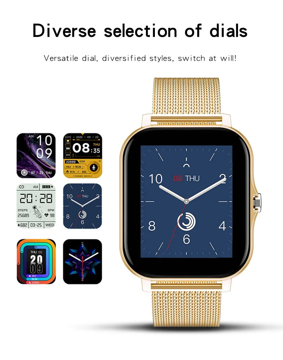 1.44" Smart Watch for Android – Full Touch Color Screen, Bluetooth Call, Magnetic Charging