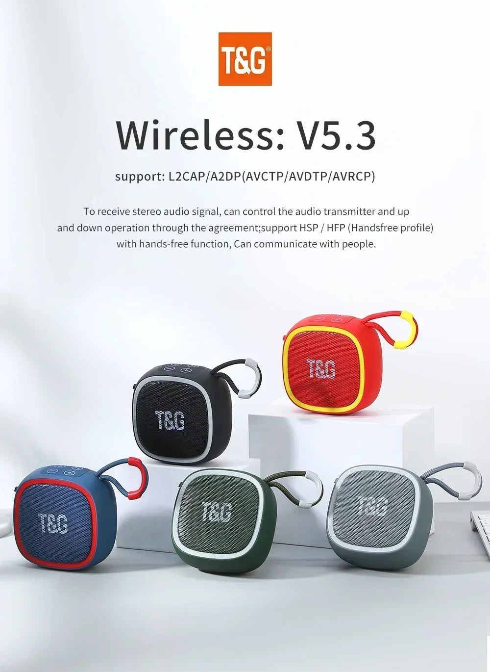 Mini Bluetooth Speaker – IPX4 Waterproof Portable Wireless Loudspeaker with TF Card, FM Radio, TWS Stereo & HiFi Sound