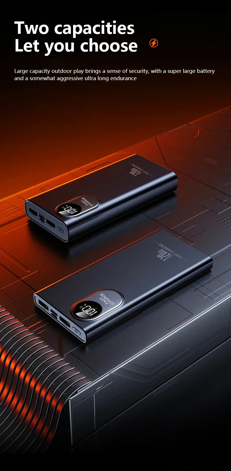 2026 New 500000mAh Power Bank – 120W Super Fast Charging Portable Battery with Digital Display for All Phones