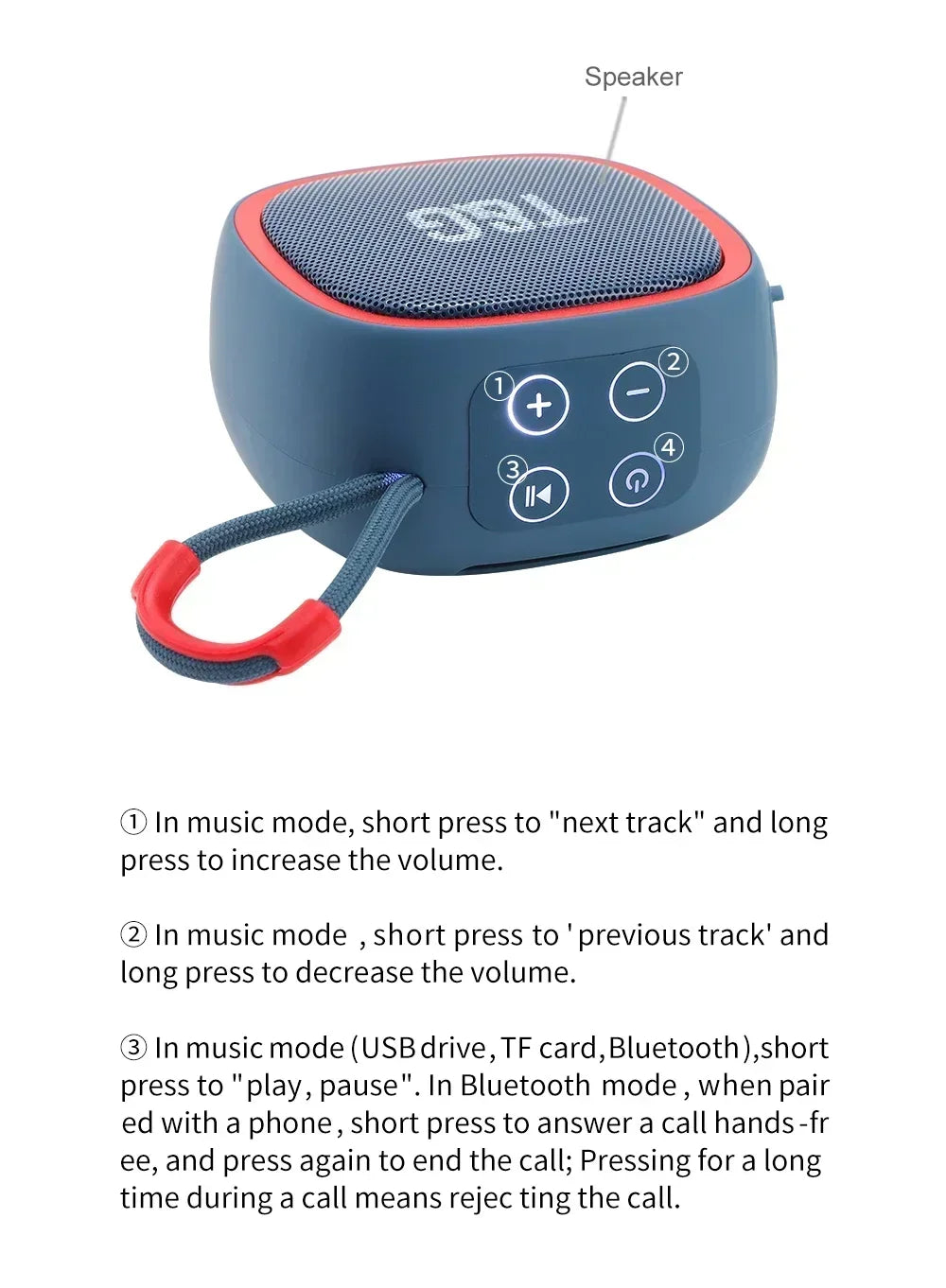 Mini Bluetooth Speaker – IPX4 Waterproof Portable Wireless Loudspeaker with TF Card, FM Radio, TWS Stereo & HiFi Sound