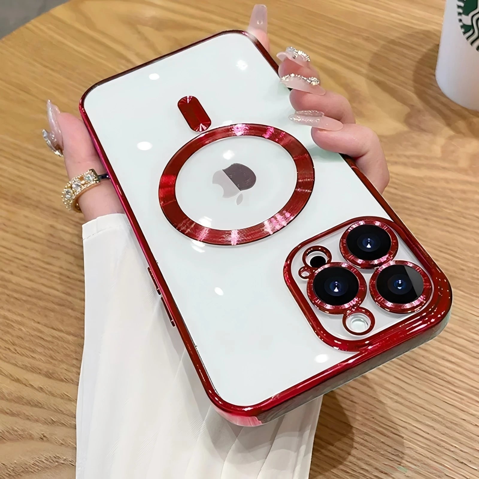Plated MagSafe Magnetic Case for iPhone 12–17 Pro Max, Plus & Air, Wireless Charging Cover with Camera Lens Protector