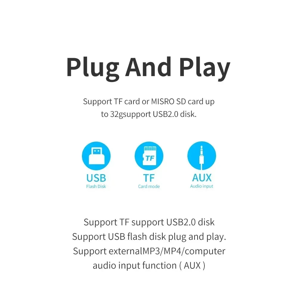 Mini Bluetooth Speaker – IPX4 Waterproof Portable Wireless Loudspeaker with TF Card, FM Radio, TWS Stereo & HiFi Sound