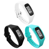 LED Pedometer Bracelet Step Counter Watch 12/24H Time Display Walking Running Pedometer Silicone Step Tracker for Men Women