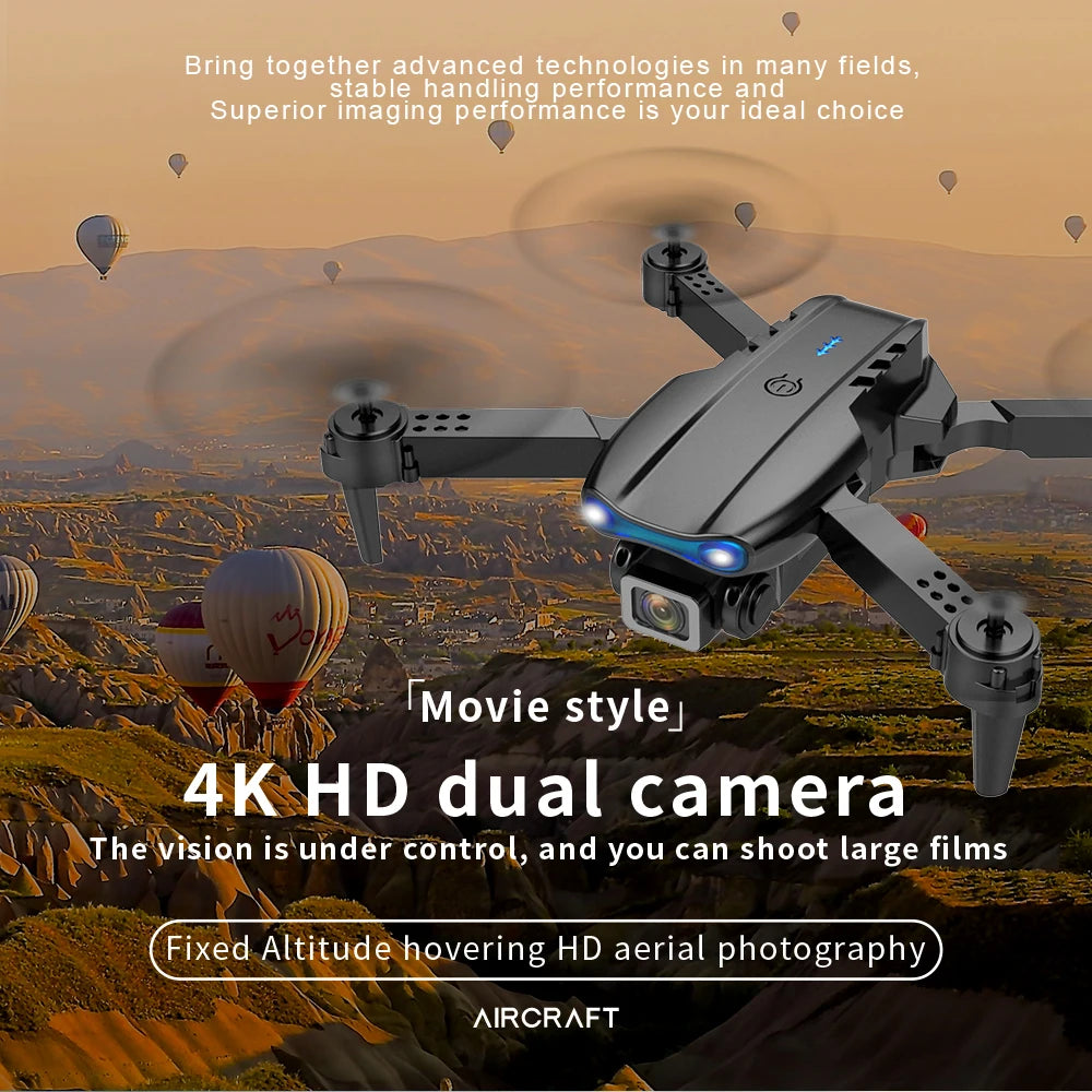 2024 New Drone With 4K Professional Camera High-Definition Dual Camera Lens Long Battery Life LED Night Flight Lights Toy Gift