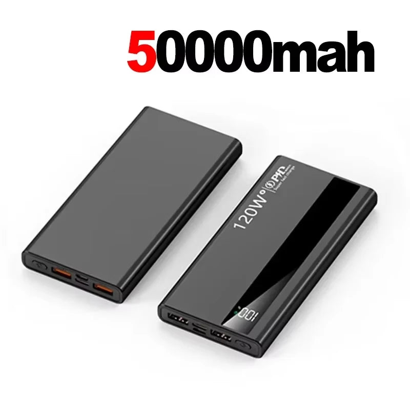 500000mAh 120W Power Bank – Fast Charging PD 20W Large Capacity Portable Battery for All Mobile Phones