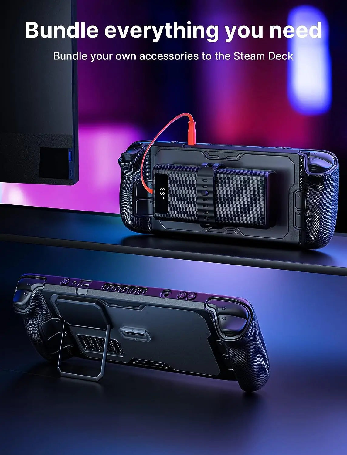 ModCase for Steam Deck OLED, PC0104 Steam Deck OLED Case with Detachable Front Shell Valve Steam Deck OLED Accessories