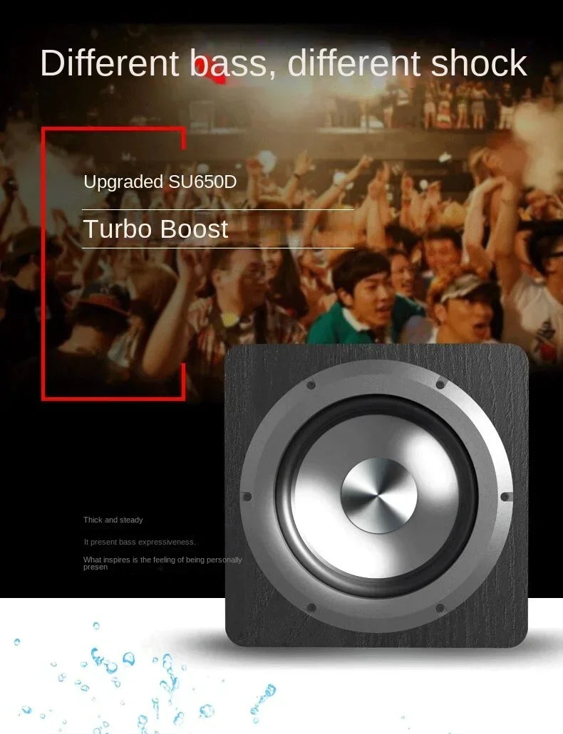 6.5 Inch Active Subwoofer Speaker High-power 100W Super Bass Home Theater Sound System for Active Speakers PC Computer TV Box