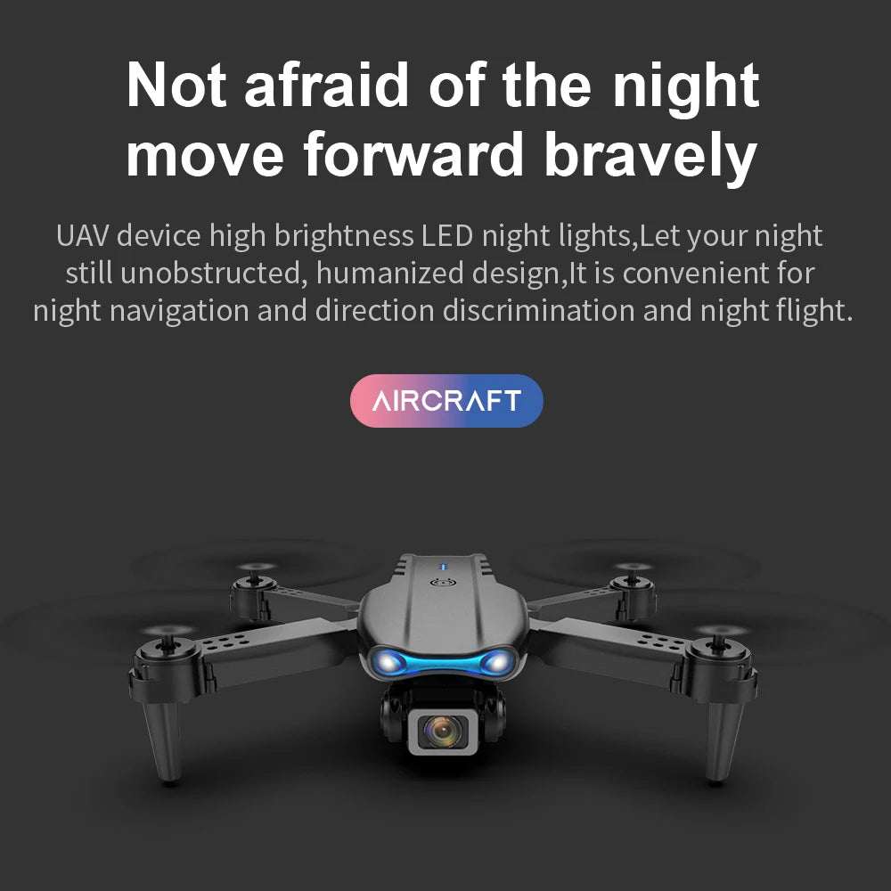 2024 New Drone With 4K Professional Camera High-Definition Dual Camera Lens Long Battery Life LED Night Flight Lights Toy Gift