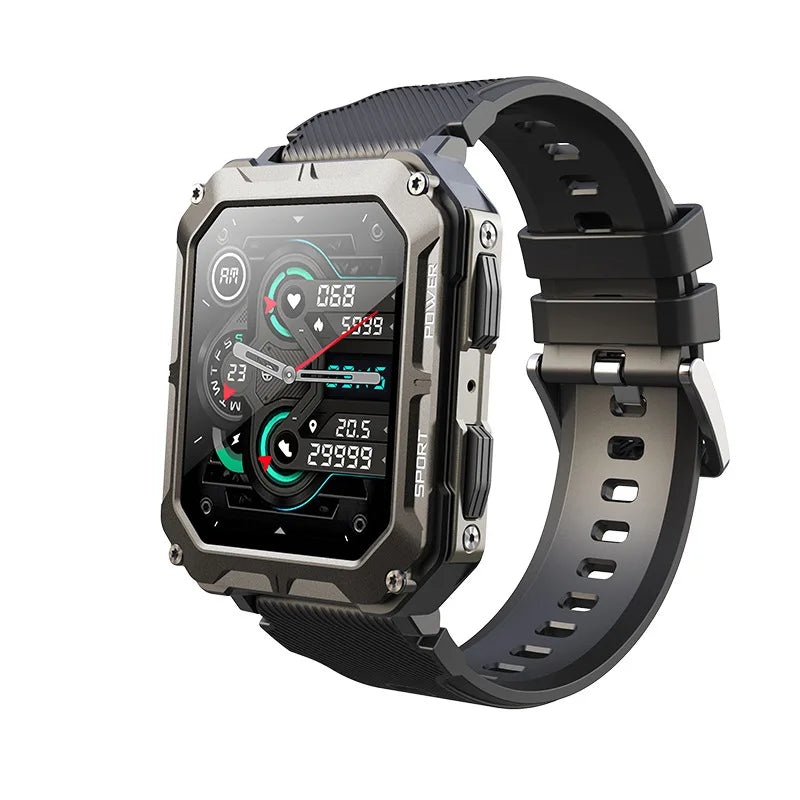 Men’s Smart Watch – Blood Pressure Monitor Tactical Smartwatch, Waterproof Fitness Tracker for Android & iPhone Outdoor Sports