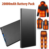 20000mAh 5V/2.1A Portable Power Bank – USB Battery Pack with Flashlight for Heated Vest, Jacket, Pants & Socks