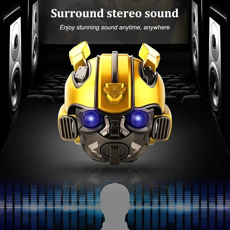 Original Transformers Bumblebee Bluetooth Speaker – Dual Speakers, Heavy Bass, LED Light, TF Card & FM Radio