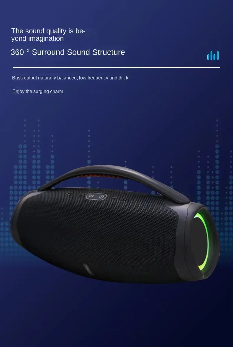 100W High-Power Bluetooth Speaker Outdoor Portable Waterproof RGB Color Light Wireless Subwoofer 360 Stereo Surround TWS Speaker