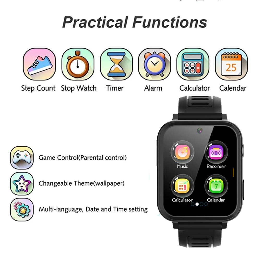 Children’s Smart Watch – 24 Games, Music Player, Pedometer, Video & Audio Recorder, Torch, Kids Wristwatch with Time Display