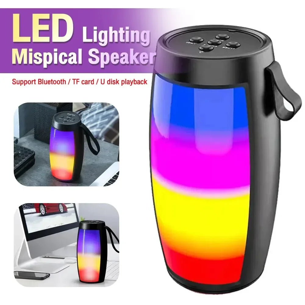 1202 Wireless Bluetooth Speaker – Portable Home & Outdoor Subwoofer with Bass, MP3 Player, Car Audio & LED Lights