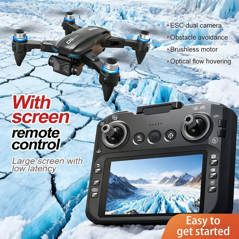 2026 NEW D5 Drones 4K HD Professional Remote Control Helicopter Plane RC Dron With Screen obstacle avoidance FPV Quadcopter Toys