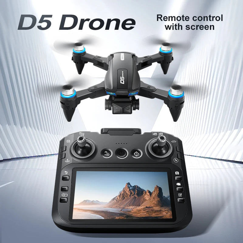2026 NEW D5 Drones 4K HD Professional Remote Control Helicopter Plane RC Dron With Screen obstacle avoidance FPV Quadcopter Toys