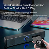 Bluetooth Computer Speakers – Wired Surround Soundbar with Stereo Subwoofer for Desktop, Laptop & Mini Home Theater System