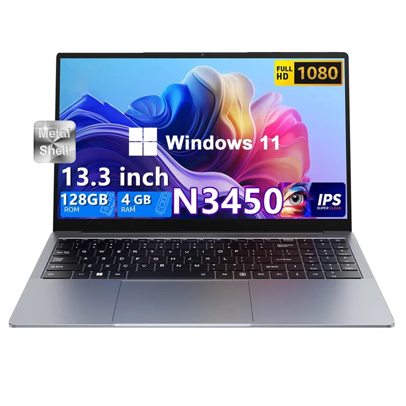 6GB RAM 128GB ROM 14.1 INCH Notebook Ultrabook Laptop PC Windows 10 Intel Celeron Quad Core N3450 CPU