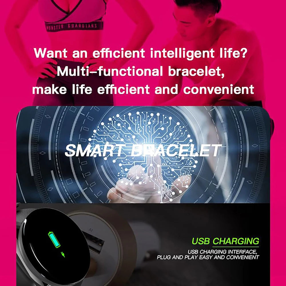 D18 Smart Watch for Men & Women – Waterproof Fitness Tracker with Blood Pressure & Heart Rate Monitor for Android & iOS