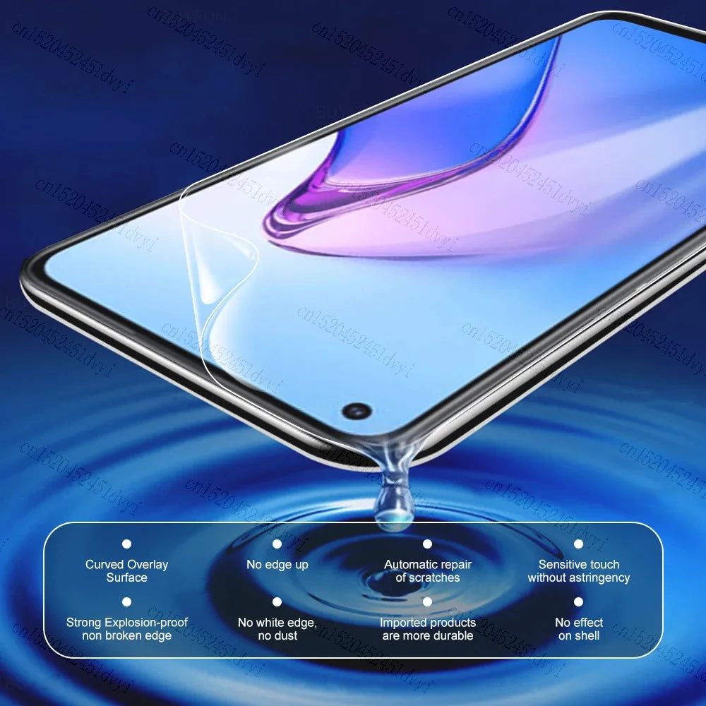 5PCS Hydrogel Screen Protector for Oppo Reno 10 Pro+ / 9 Pro / 8T / 8Z / 7 / 6 Series, Clear Full Cover Film 5G