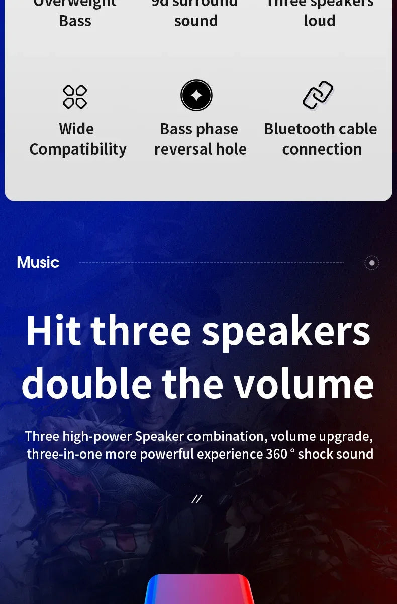 Bluetooth Speaker – Home Theater Bass System, Mini Desktop Speakers for PC, Phone, MP3 Player & Subwoofer Soundbar