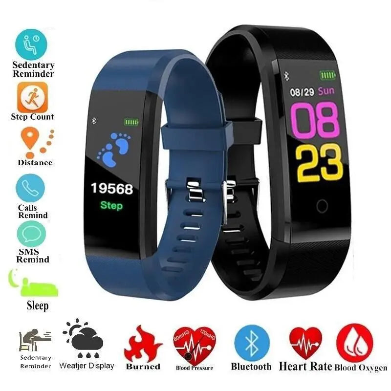 115Plus Kids Smartwatch – Bluetooth 4.0 Touch Sports Bracelet Fitness Tracker for iOS & Android