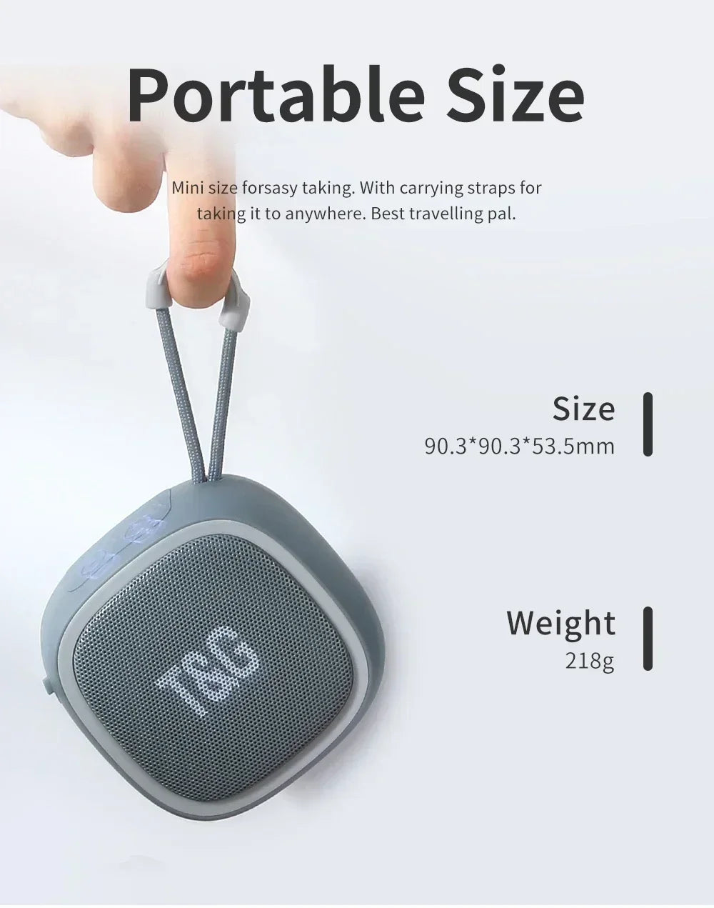 Mini Bluetooth Speaker – IPX4 Waterproof Portable Wireless Loudspeaker with TF Card, FM Radio, TWS Stereo & HiFi Sound