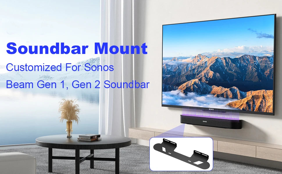 Universal Soundbar Wall Mount Speaker Stands For Sonos Beam Wall Mount Bracket Compatible Home Living Room Decoration Durable