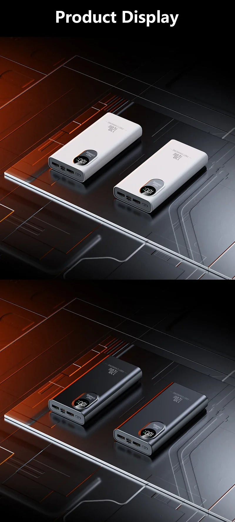2026 New 500000mAh Power Bank – 120W Super Fast Charging Portable Battery with Digital Display for All Phones