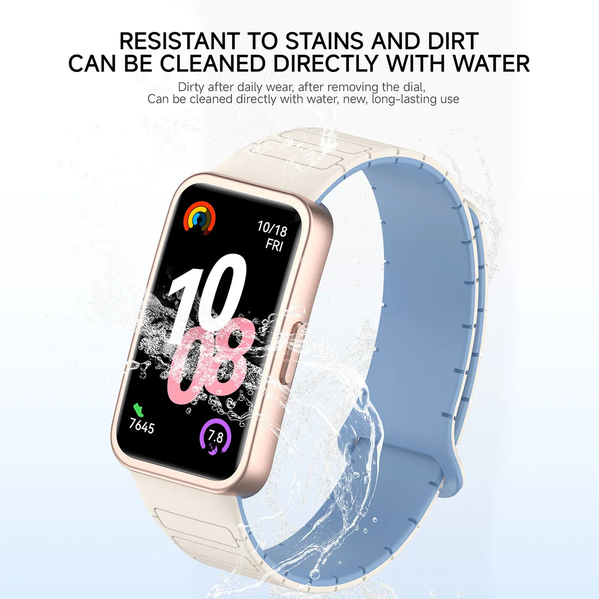 New Magnetic Silicone Strap for Huawei Watch 8/9/10 – Two-Tone Sport Band Smartwatch Accessories
