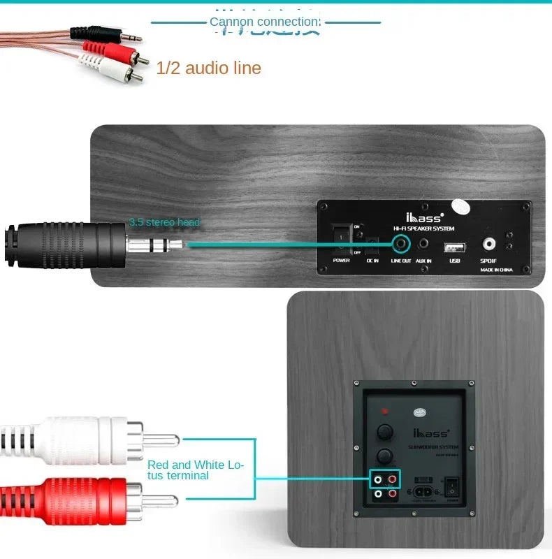 6.5 Inch Active Subwoofer Speaker High-power 100W Super Bass Home Theater Sound System for Active Speakers PC Computer TV Box