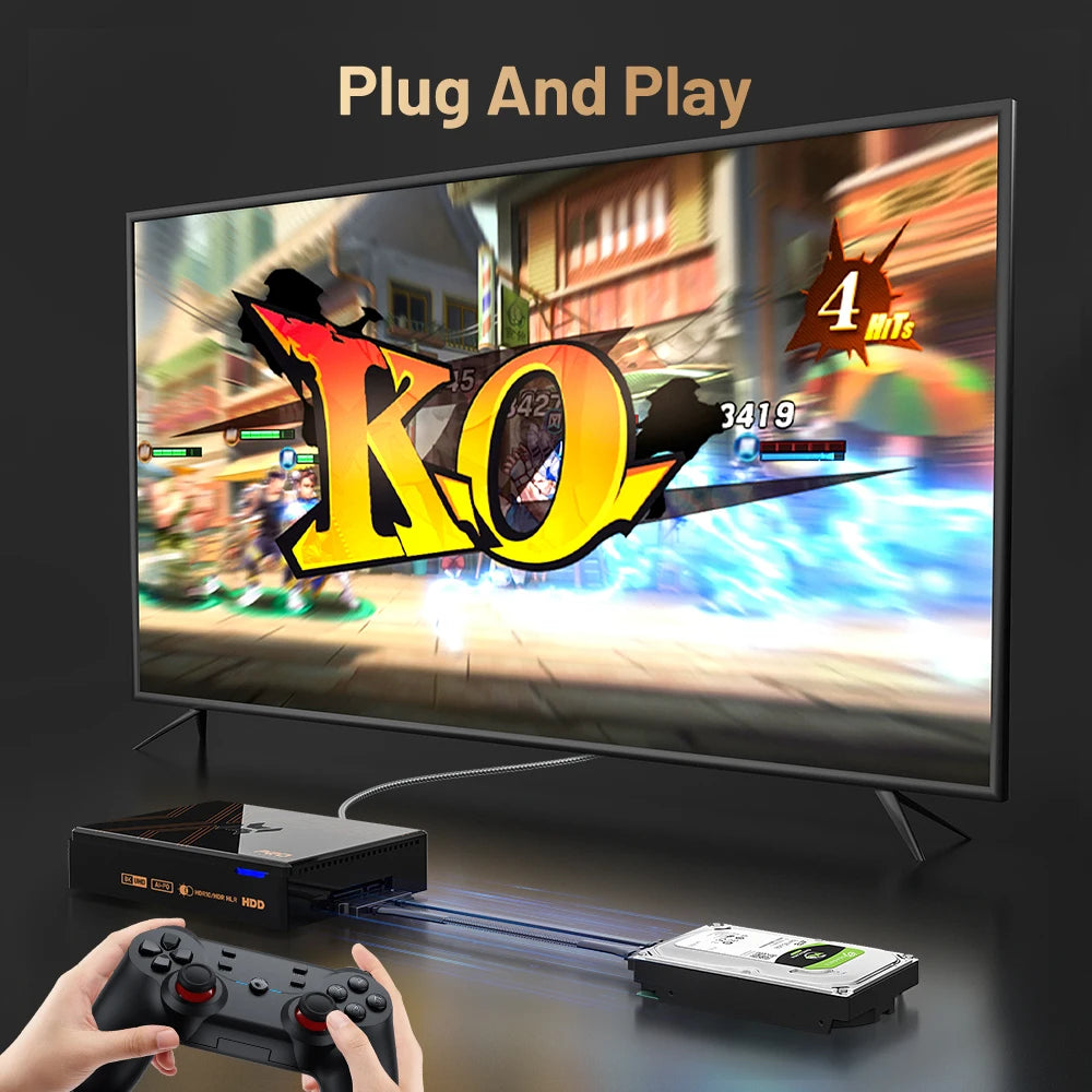 Kinhank Super Console X5 PRO Retro Video Game Consoles Plug and Play 4T with 16000 Games for PS2/WII/SS/DC/N64/MAME