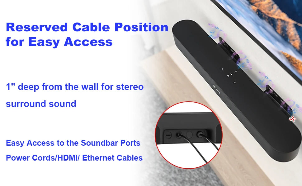 Universal Soundbar Wall Mount Speaker Stands For Sonos Beam Wall Mount Bracket Compatible Home Living Room Decoration Durable