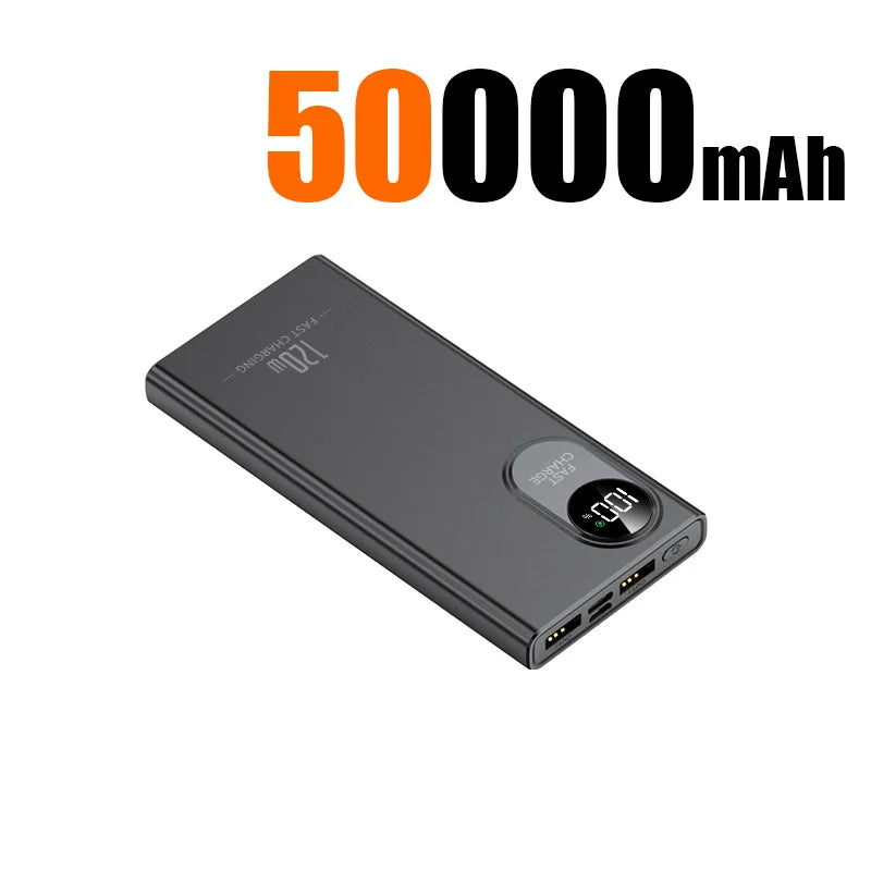 2026 New 500000mAh Power Bank – 120W Super Fast Charging Portable Battery with Digital Display for All Phones