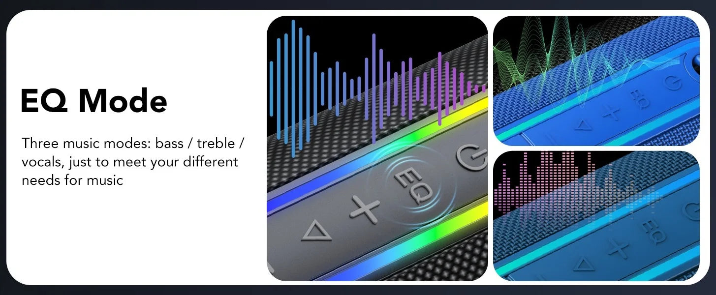 Portable Bluetooth Speaker – 30W Loud Stereo, BT5.4, IPX7 Waterproof, 24H Playtime Wireless Speaker