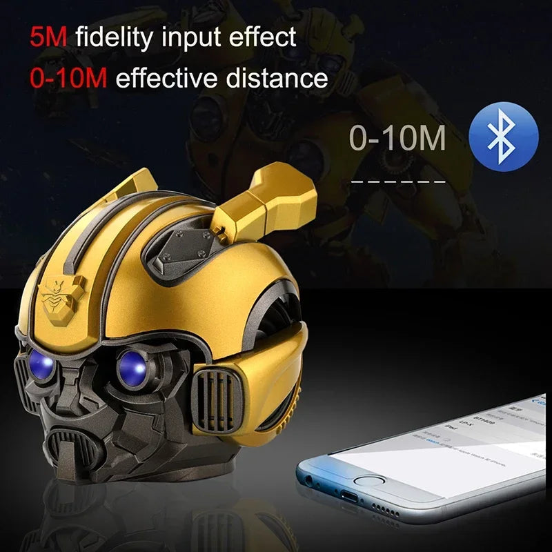 Original Transformers Bumblebee Bluetooth Speaker – Dual Speakers, Heavy Bass, LED Light, TF Card & FM Radio