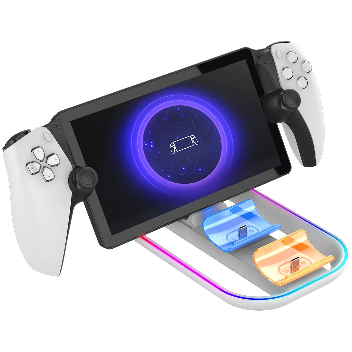 Ipega Charging Dock For PS5 Portal&Controller With 14 RGB Lighting Effects,3 Charg Ports,Charging Indicator PG-P5P03