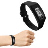 LED Pedometer Bracelet Step Counter Watch 12/24H Time Display Walking Running Pedometer Silicone Step Tracker for Men Women