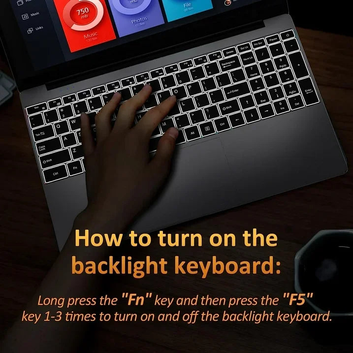 Portable 15.6" Laptop 32GB Ram DDR4 1TB 2TB SSD Windows11 Notebook Pc Gamer Intel N5095 Office Computer with Backlit Fingerprint