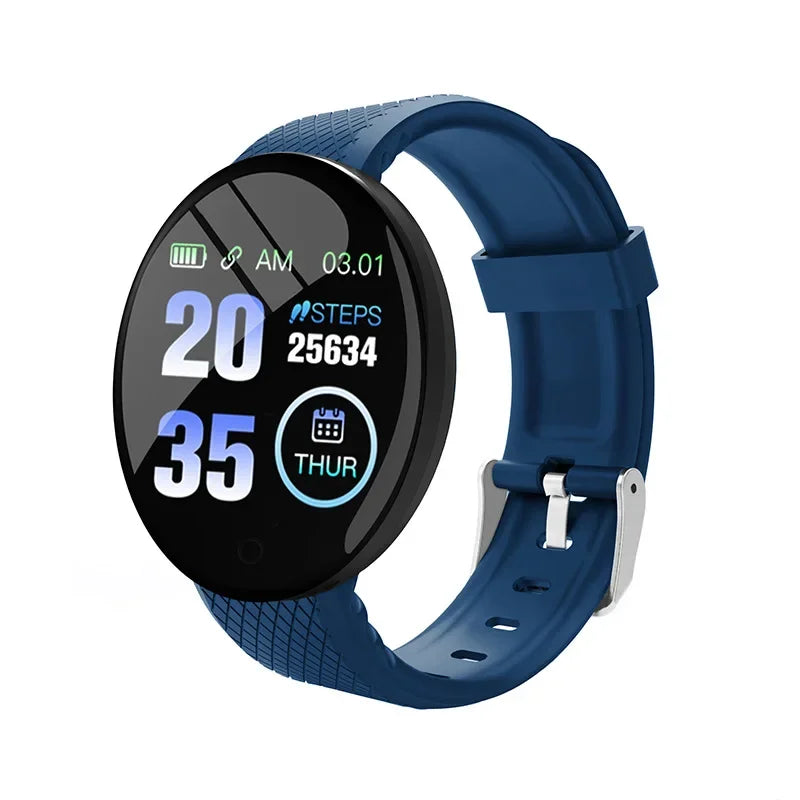 D18 Smart Watch for Men & Women – Waterproof Fitness Tracker with Blood Pressure & Heart Rate Monitor for Android & iOS