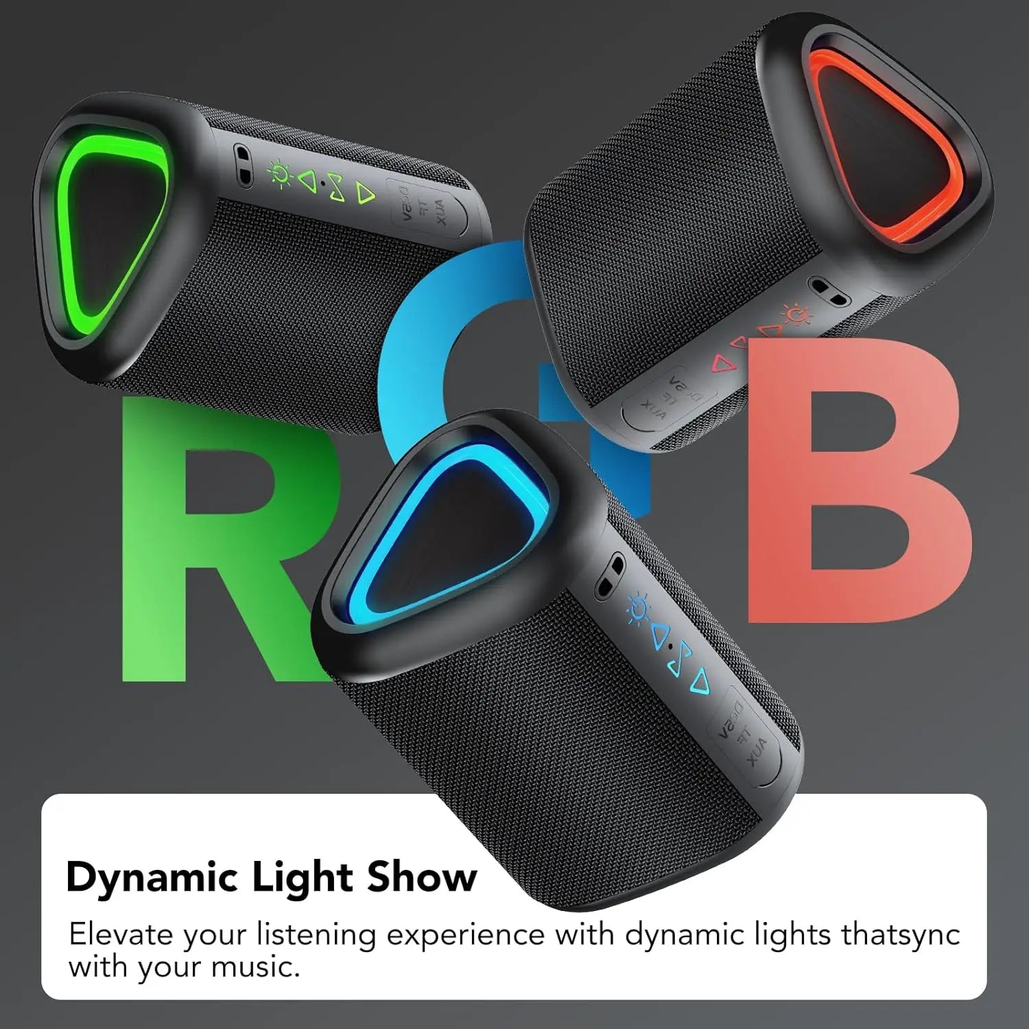 2025 Portable Bluetooth Speaker – Wireless Speaker with LED Light, Bluetooth 5.4, 24H Playtime, Enhanced Bass & IPX7 Waterproof