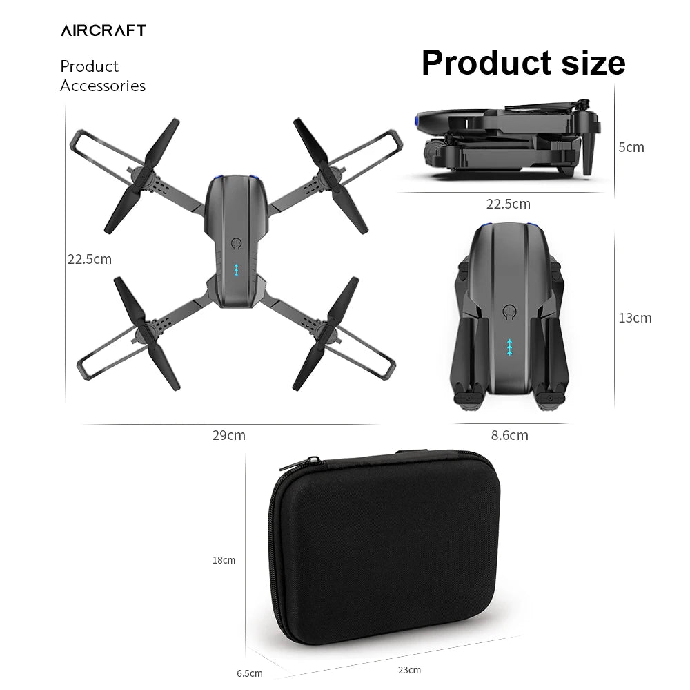 2024 New Drone With 4K Professional Camera High-Definition Dual Camera Lens Long Battery Life LED Night Flight Lights Toy Gift