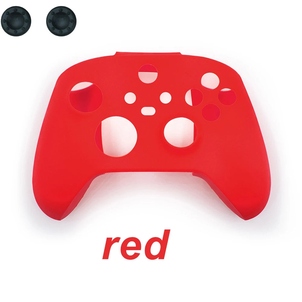 Gamepad Cases Soft Silicone Cover Anti-slip Protective Skin Case For Xbox Series X/S Controller Joystick With 2PcsThumb Grip Cap