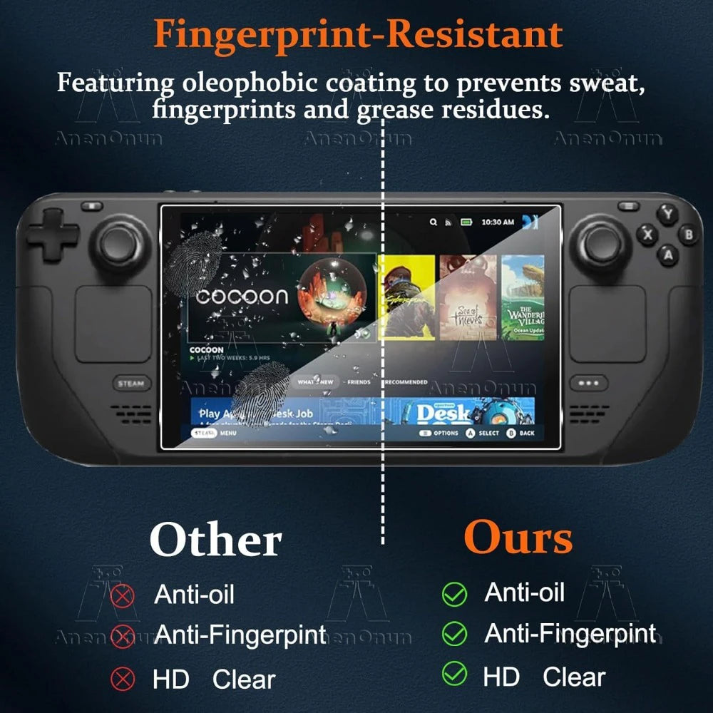 Steam Deck/Steam Deck Oled Tempered Glass Screen Protector 2.5D Curved Edge 9H Hardness Shatterproof Anti-Scratch HD Bubble-Free